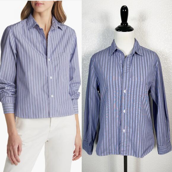 Frank & Eileen Tops - Frank & Eileen Womens SIlvio Untuckable Button-Up Striped Shirt Size Small